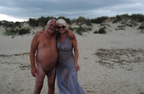 mature beach hot image